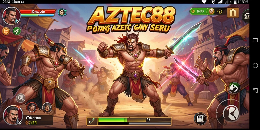 Gameplay menakjubkan dalam pertarungan gaya Aztec yang mengesankan.
