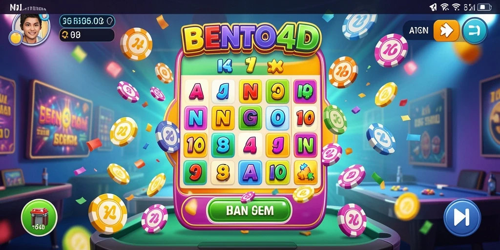 Tampilan gameplay menarik dari BENTO4D dengan suasana Bingo yang seru.