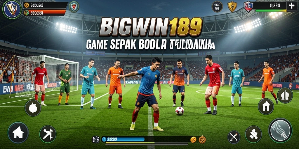 Screenshot dari BIGWIN189 menampilkan aksi sepak bola yang menegangkan.