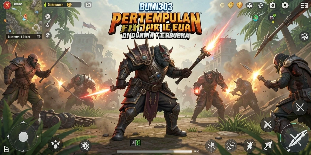 Screenshot BUMI303 menunjukkan aksi menegangkan dalam game Battle Royale.