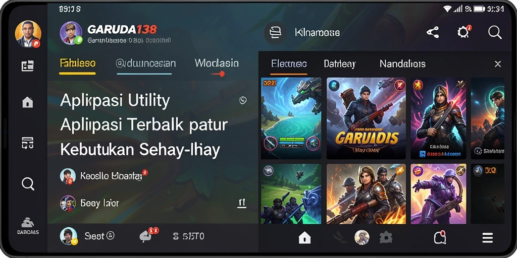 Tampilan utama GARUDA138 yang menampilkan fitur aplikasi Utility.