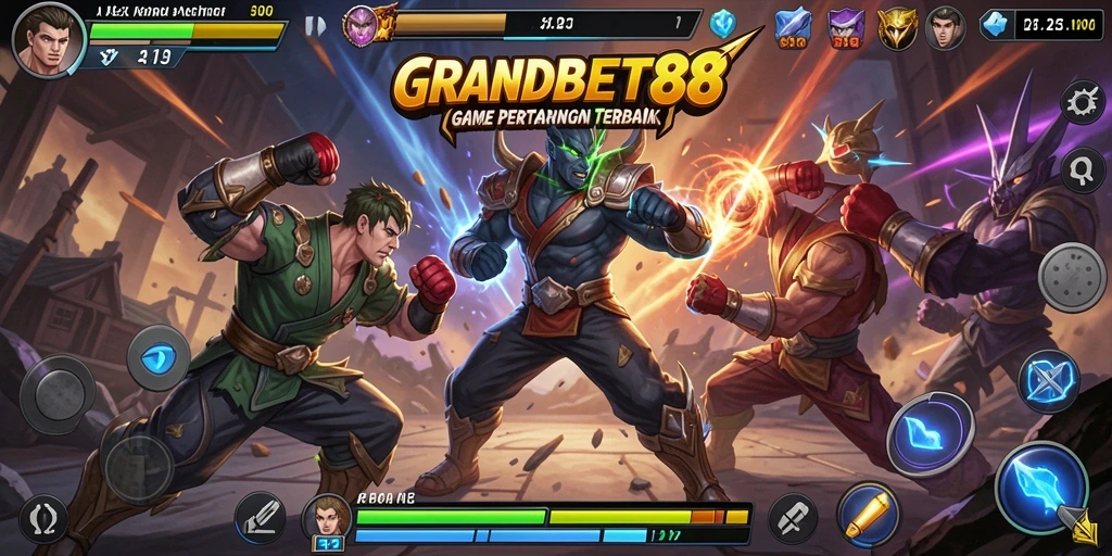Gameplay seru dalam GRANDBET88 dengan pertarungan epik.