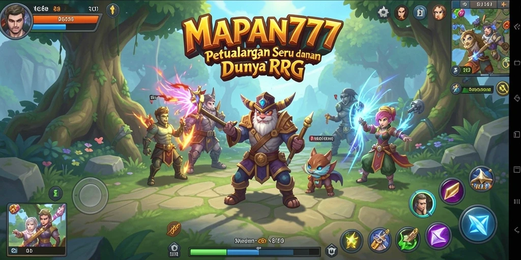 Tampilan gameplay seru dari MAPAN777 dengan karakter aksi dalam dunia RPG.