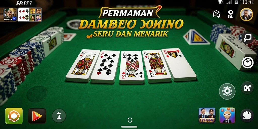 Tampilan gameplay PP7 yang menegangkan dan seru saat bermain Domino.