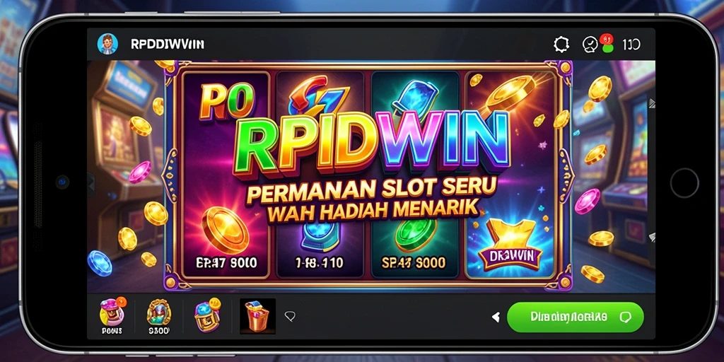 Screenshot utama RPIDWIN menampilkan gameplay Slot yang penuh warna.