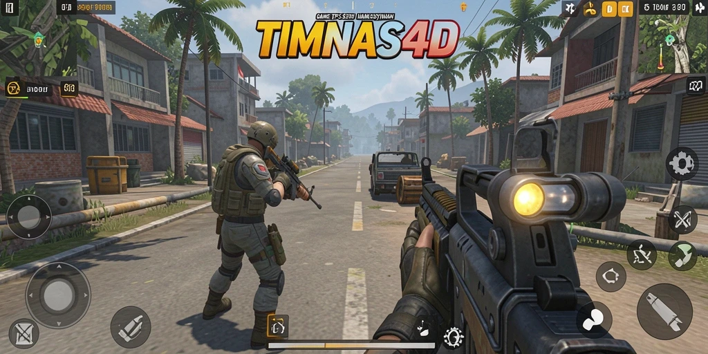 Tangkapan layar menunjukkan aksi seru dalam gameplay TPS TIMNAS4D.