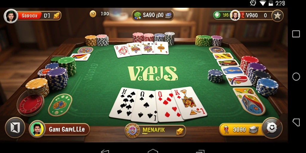 Tampilan menarik dari gameplay Gaple di V98.
