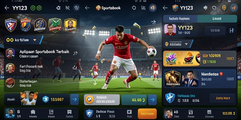 Screenshot utama YY123 menampilkan antarmuka taruhan olahraga yang interaktif.